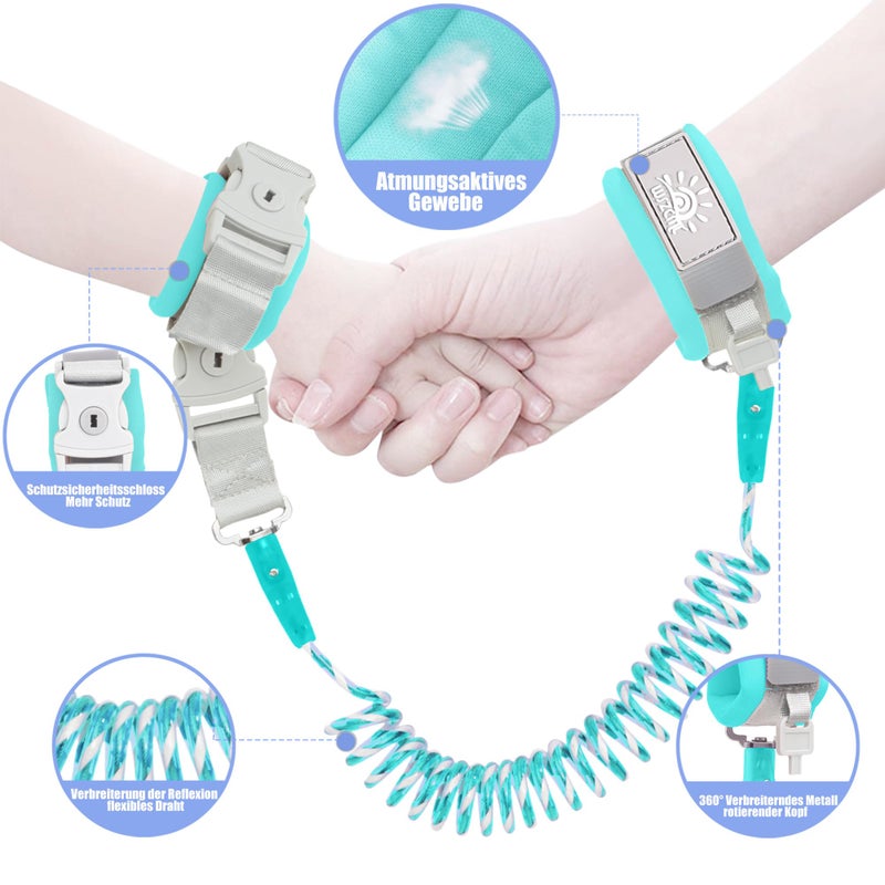 WSZCML Toddler Leash for Walking, Toddler Safety Harnesses Leashes, Safety Harness with Lock for Kids, Anti Lost Wrist Link for Toddlers ï¼ŒUpgrade with Reflective Tape Linerï¼ˆ6.5ftï¼‰for Kids - Image 4