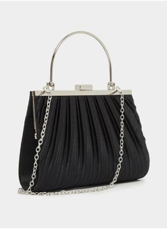 Styli Pleated Metallic Handbag with Chain Strap  - Image 1