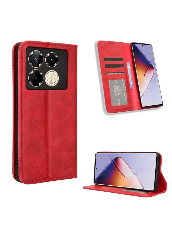 Zaboon Case For Infinix Note 40 5G X6852 Magnetic Buckle Retro Texture Leather Phone Case - Image 1