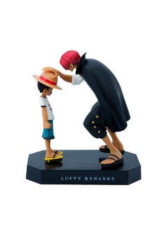 Furtey Anime One Piece Figure Shanks Touching Luffy Figure Anime Model Ornament Super Collectible Model Statue Anime Figure Toy 18CM  - Image 1