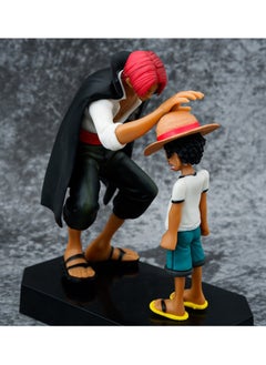 Furtey Anime One Piece Figure Shanks Touching Luffy Figure Anime Model Ornament Super Collectible Model Statue Anime Figure Toy 18CM  - Image 3