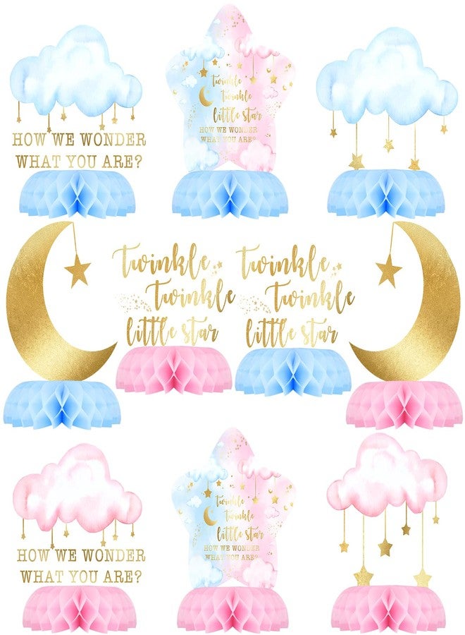 Celee 8 Pack Twinkle Twinkle Little Star Party Honeycomb Centerpieces for Kids' Starry Birthday Decorations and Baby Shower Supplies - Cute Star Table Toppers for Twinkle Twinkle Little Star Theme Party - Image 1