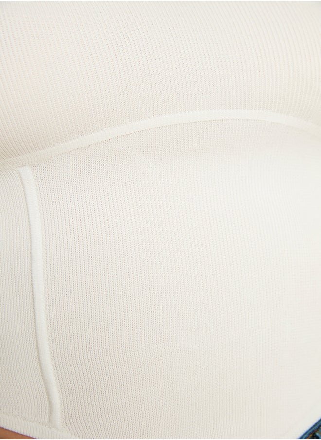 trendyol - Ecru Crop Bustier Blouse TWOSS22BZ0802 - Image 1
