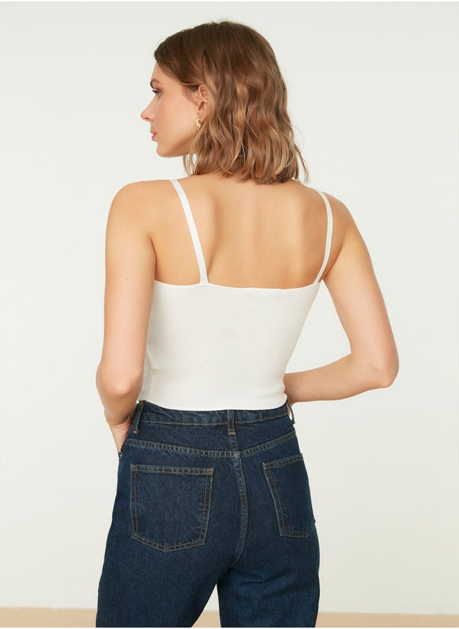 trendyol - Ecru Crop Bustier Blouse TWOSS22BZ0802 - Image 1