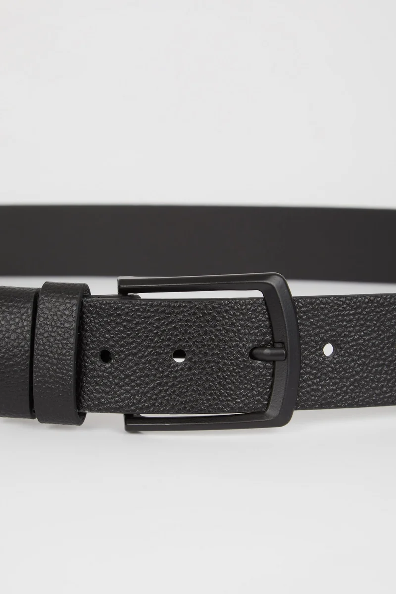 Defacto  Man Rectangular Buckle Faux Leather Classic Belt for Men | Best Price UAE