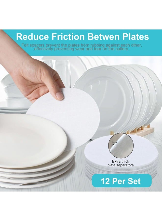 ouruer China Storage Containers-Quilted Dish Storage Containers with Hard Shell for Moving Transport, Dinnerware Storage,Stackable Plate Storage,24 Felt Plate Dividers Included,2PACK 12*12*8 in(Dark Grey) - Image 5