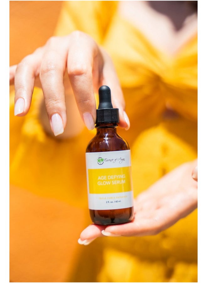 Essence Of Argan Glow Face Serum Vitamin C With Alpha Arbutin Matrixyl & Oat Protein For A Firmer Radiant Skin Face Brightening (2 Fl Oz/60 Ml)  - Image 3