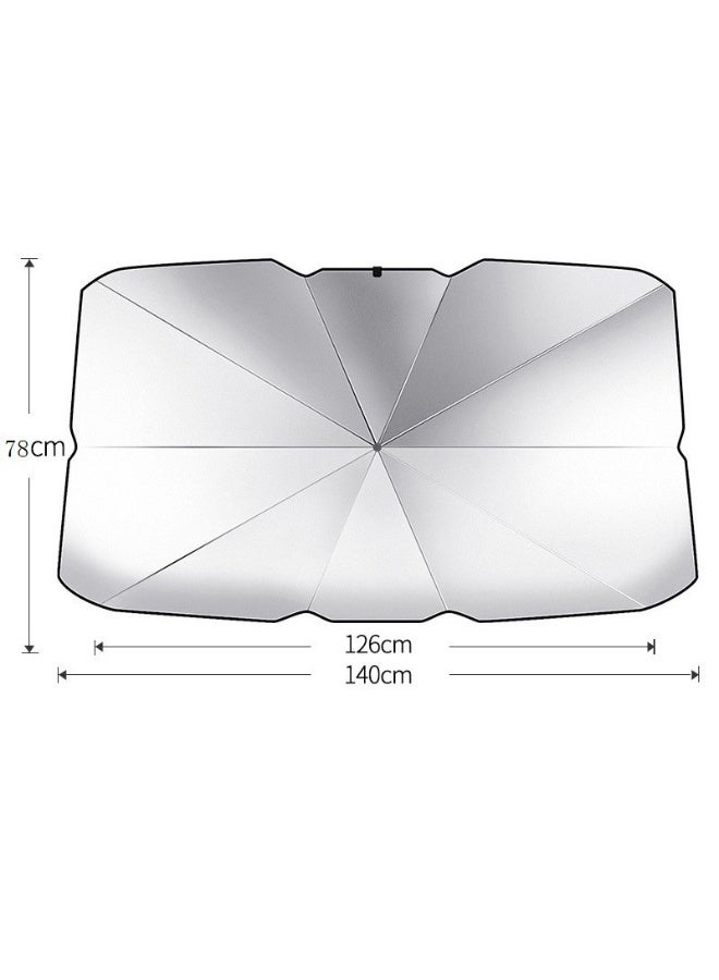مظلة زجاج أمامي قابل للطي لزجاج السيارات القابل للطي للحماية من الأشعة فوق البنفسجية والعزل الحراري مظلة شمسية قابلة للطي 78 × 140 سم - Image 2