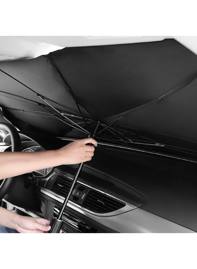 مظلة زجاج أمامي قابل للطي لزجاج السيارات القابل للطي للحماية من الأشعة فوق البنفسجية والعزل الحراري مظلة شمسية قابلة للطي 78 × 140 سم - Image 3