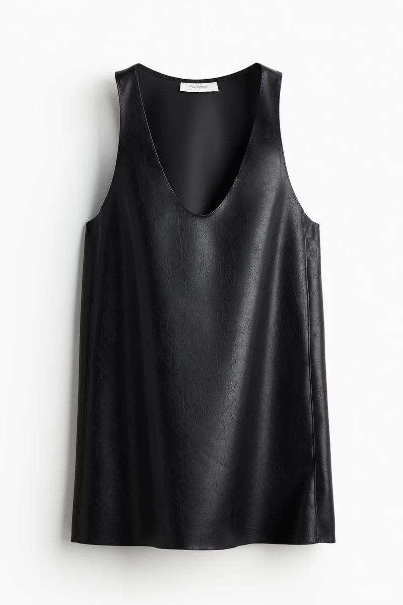 اتش اند ام فستان من نسيج مطلي