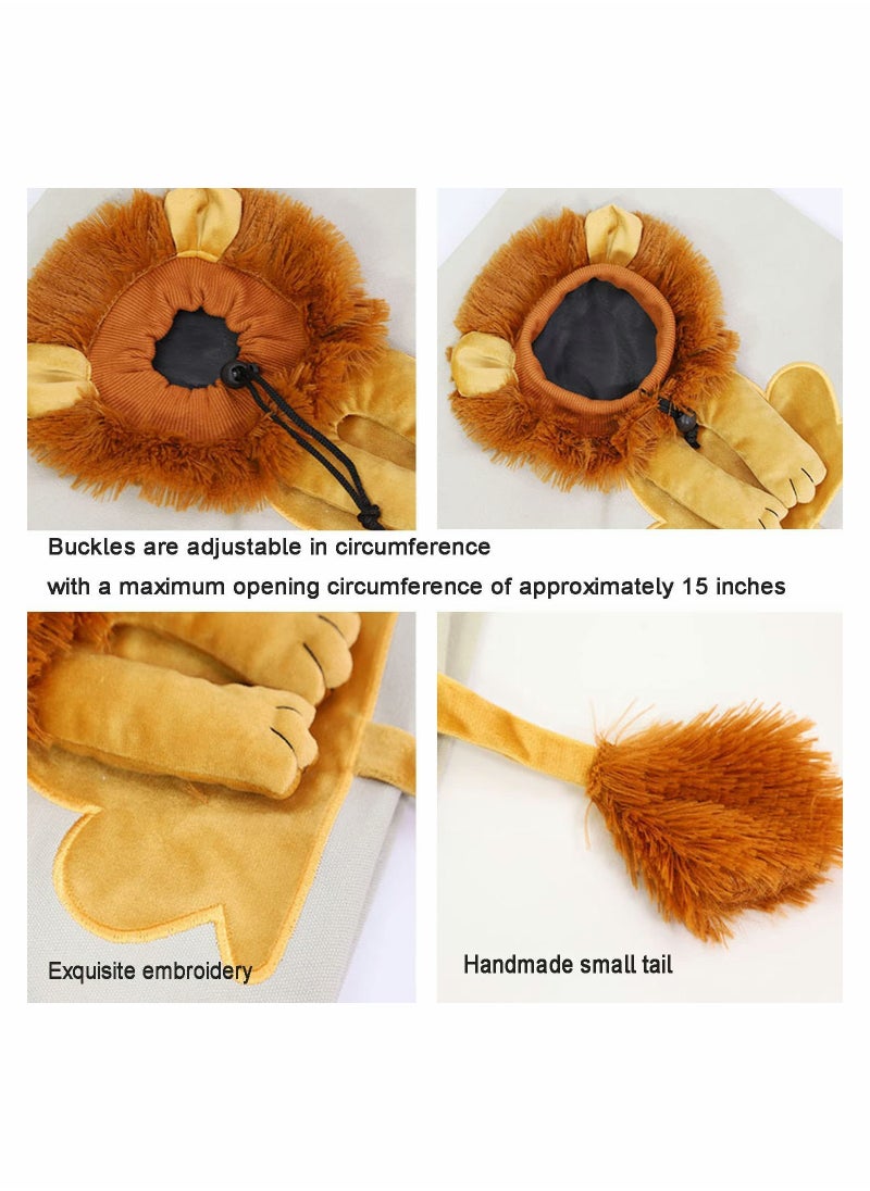 SYOSI Cartoon Lion Pet Canvas Carrier Shoulder Bag Portable Small Cat Out Bag Foldable Carrying Chest Bag for Small Dogs and Cats Pet Supplies Grey  - Image 5