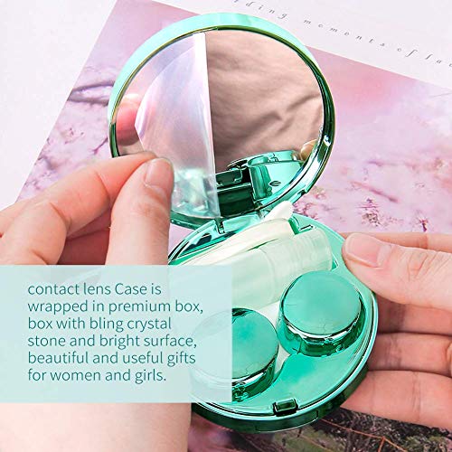 ofone Contact Lens Case, Bling Constellations Contact Lenses Cases with Tweezers Remover Tool Mirror Solution Bottle Portable Contact Lens Storage Container Kit for Travel (Green) - Image 5