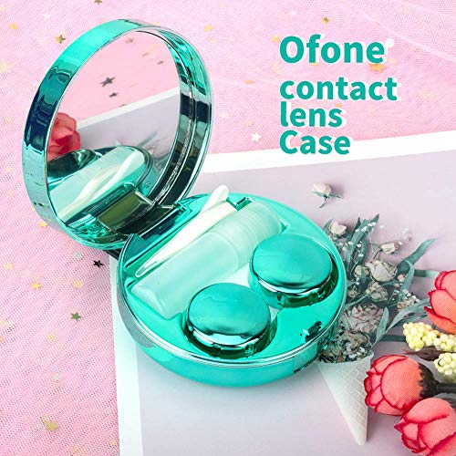 ofone Contact Lens Case, Bling Constellations Contact Lenses Cases with Tweezers Remover Tool Mirror Solution Bottle Portable Contact Lens Storage Container Kit for Travel (Green) - Image 3