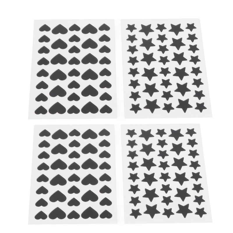 144 Patches Hydrocolloid Pimple Cover Patch Black Star Heart Shaped Breathable Waterproof Spots Cover Patch - Image 3