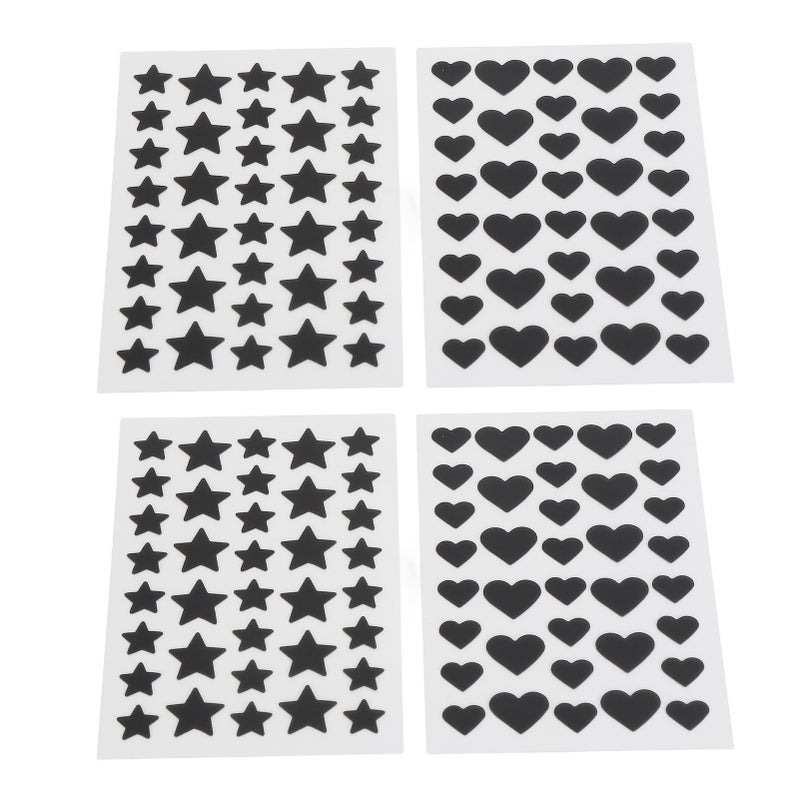 144 Patches Hydrocolloid Pimple Cover Patch Black Star Heart Shaped Breathable Waterproof Spots Cover Patch - Image 2
