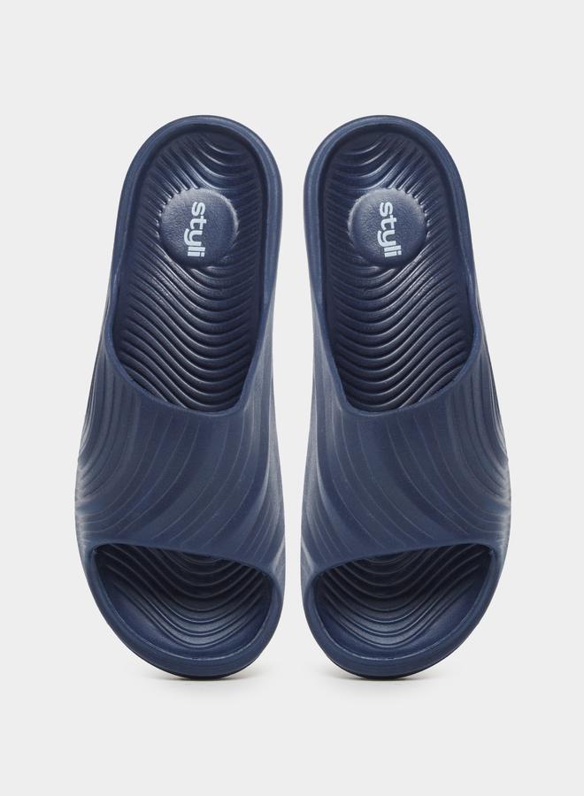 Styli Styli Abstract Textured Open Toe Slip-On Slides  - Image 5