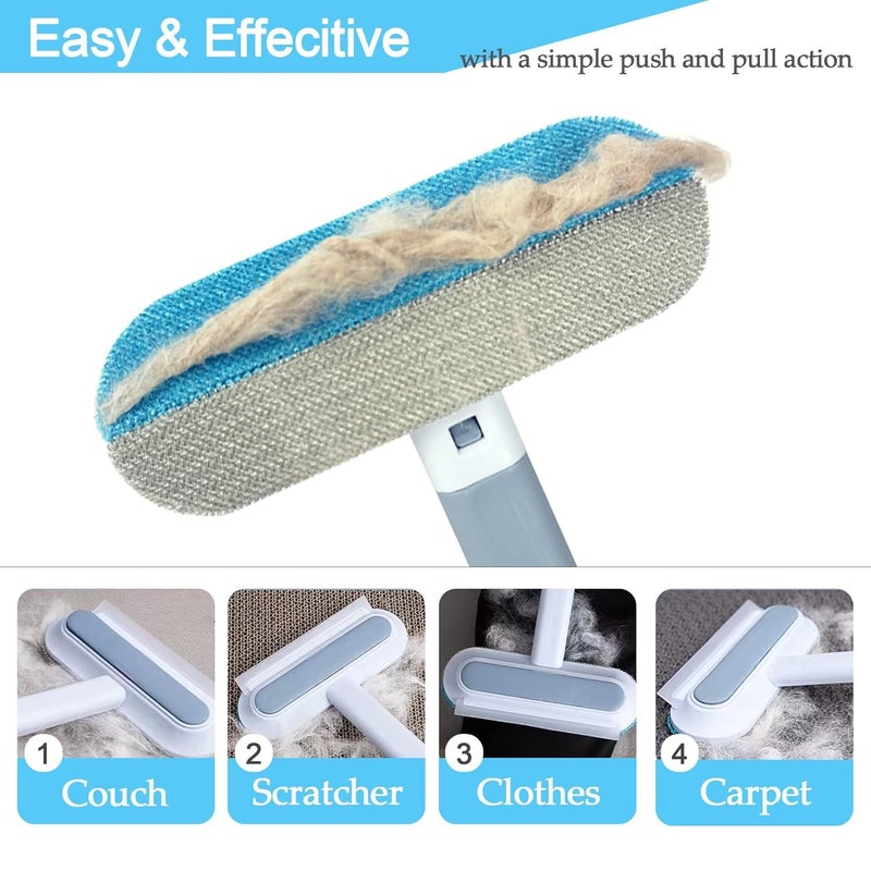 ARYAVART Pet Hair Remover Brush with Long Handle & Hair Removal Gloves - Reusable Lint & Fur Remover for Dogs, Cats - Carpet, Furniture, Bed, Clothes & Car Interior Cleaning Tool - Image 4