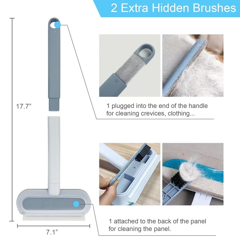 ARYAVART Pet Hair Remover Brush with Long Handle & Hair Removal Gloves - Reusable Lint & Fur Remover for Dogs, Cats - Carpet, Furniture, Bed, Clothes & Car Interior Cleaning Tool - Image 2