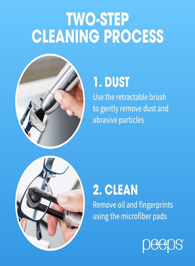 Peeps CarbonKlean Peeps Glasses Cleaner - for Eyeglasses, Reading Glasses, and More - Lens Cleaner with Carbon Microfiber Tech - Blue Soft Touch - 1 Count - Image 4