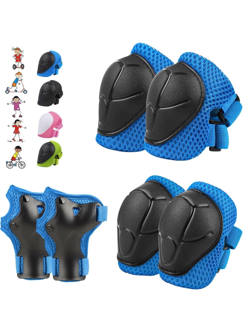 شراء معدات وقاية للأطفال من طراز 6PCs من أجل الطفل، وحشية للركبتين والمرفق للخطوات المترددة، وحزمة للمعصم، وعربة تزلج على الجليد، ومركبة تزلج على الجليد، ومواد محسنة ودائمة، ومعدات وقاية من العجلات للأولاد والبنات - Image 1