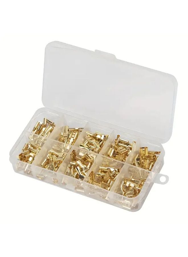 150 قطعة من موصلات النهاية الأنثوية النحاسية غير المعزولة مقاس 6.3 مم، مع مشبك برغي للكم - Image 3