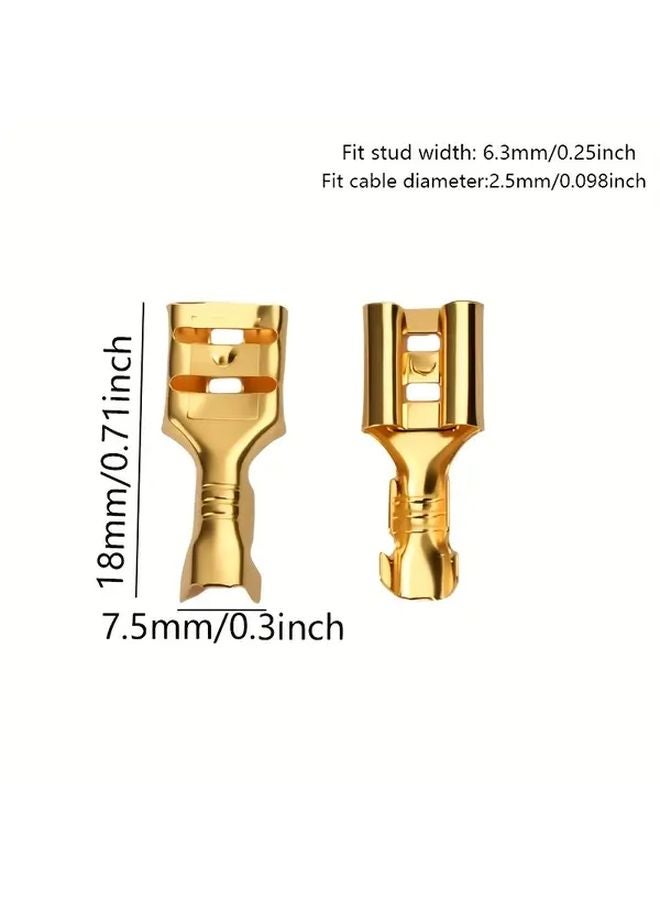 150 قطعة من موصلات النهاية الأنثوية النحاسية غير المعزولة مقاس 6.3 مم، مع مشبك برغي للكم - Image 4