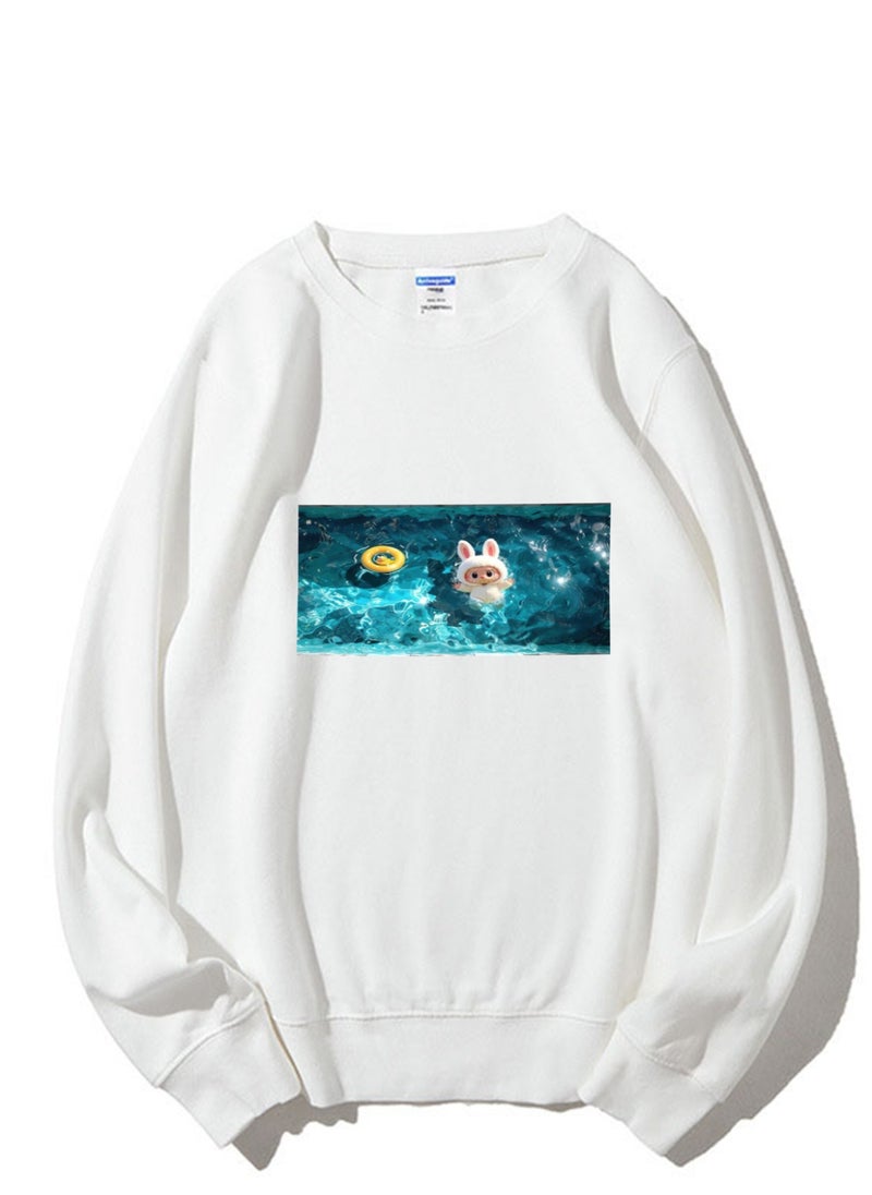 NIBEMINENT Labubu Printed Cotton Long Sleeve Hoodie 