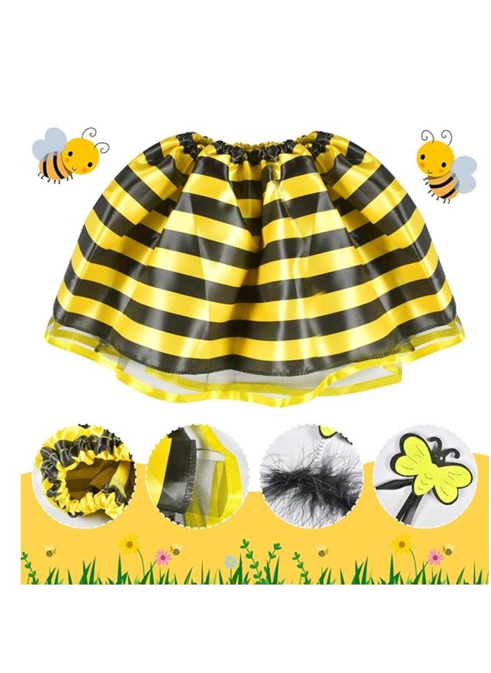 Donia Girls 4 Piece Bee Costume with Wings, Headband, Skirt and Wand Skirt Costume  - Image 5