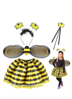 Donia Girls 4 Piece Bee Costume with Wings, Headband, Skirt and Wand Skirt Costume  - Image 1