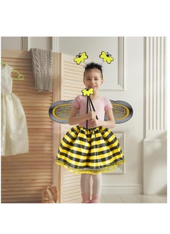 Donia Girls 4 Piece Bee Costume with Wings, Headband, Skirt and Wand Skirt Costume  - Image 3