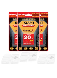 KLAPiT KLAPiT Super Strip Gripzilla 1 Inch Pre-Cut Heavy Duty, Double Sided Squares Holds 9KG Clear Waterproof Nano Tape, Strong Adhesion Instant Use - Wall Wood Tile Glass Metal Stone, Indoor Outdoor 48pc  - Image 1
