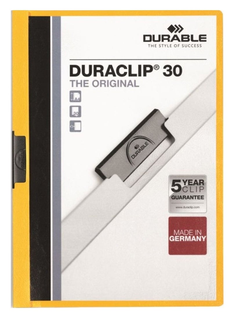 Durable 5-Piece Duraclip Clip Folder Yellow - Image 2