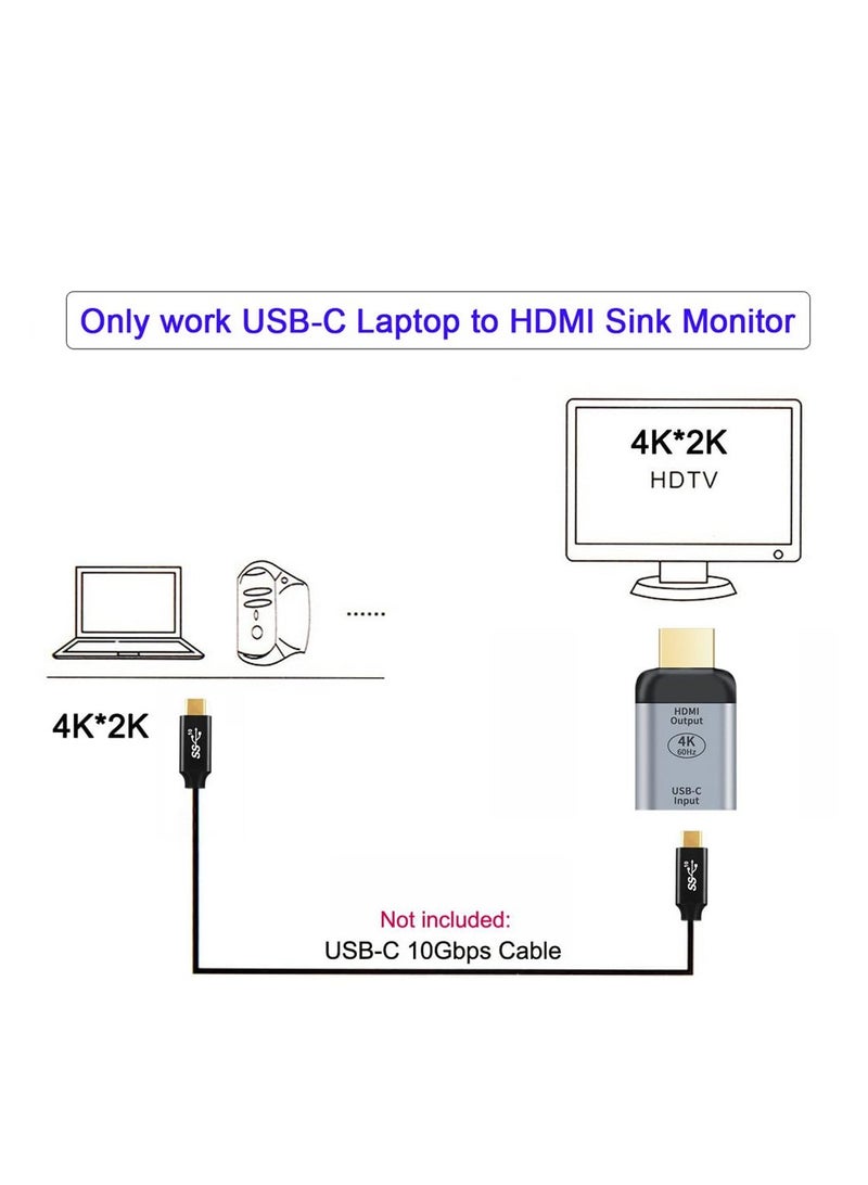 USB C to HDMI Adapter, USB-C Type C Female Source to HDMI Sink HDTV Adapter, 4K 60hz 1080p,Suitable for Phone Laptop Tablet - Image 5