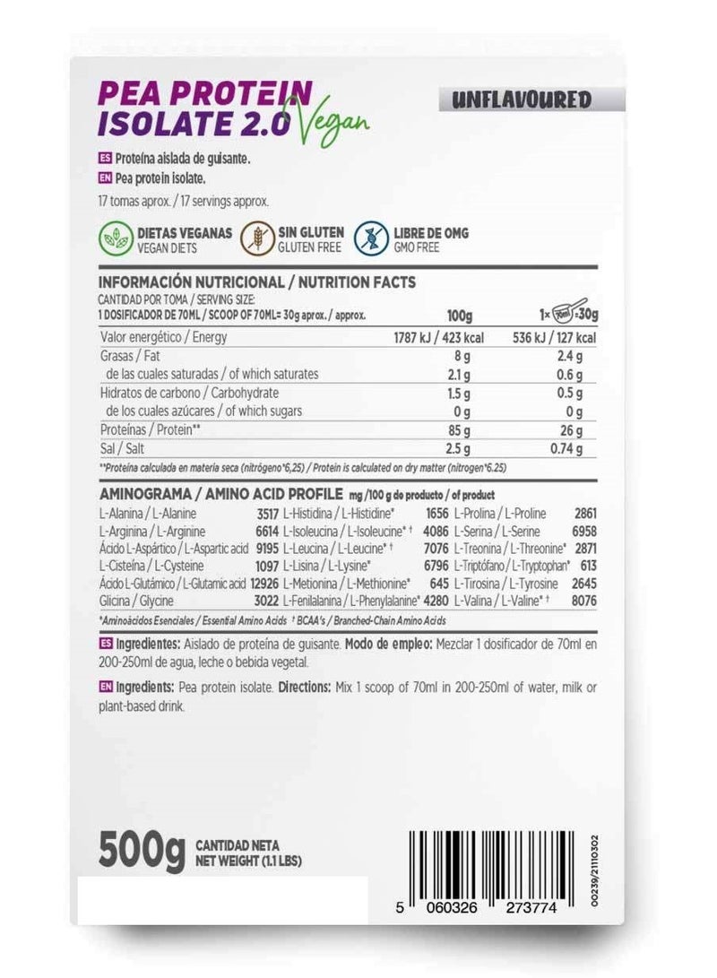 HSN Pea protein Isolate 2.0 500g no flavour - Image 2