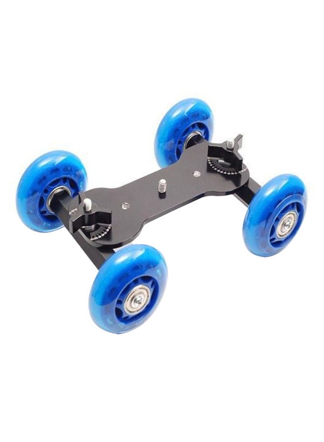 NIBEMINENT Mini Aluminium Dslr Camera Slide Rail Dolly Car With Screw Blue/Black  - Image 1