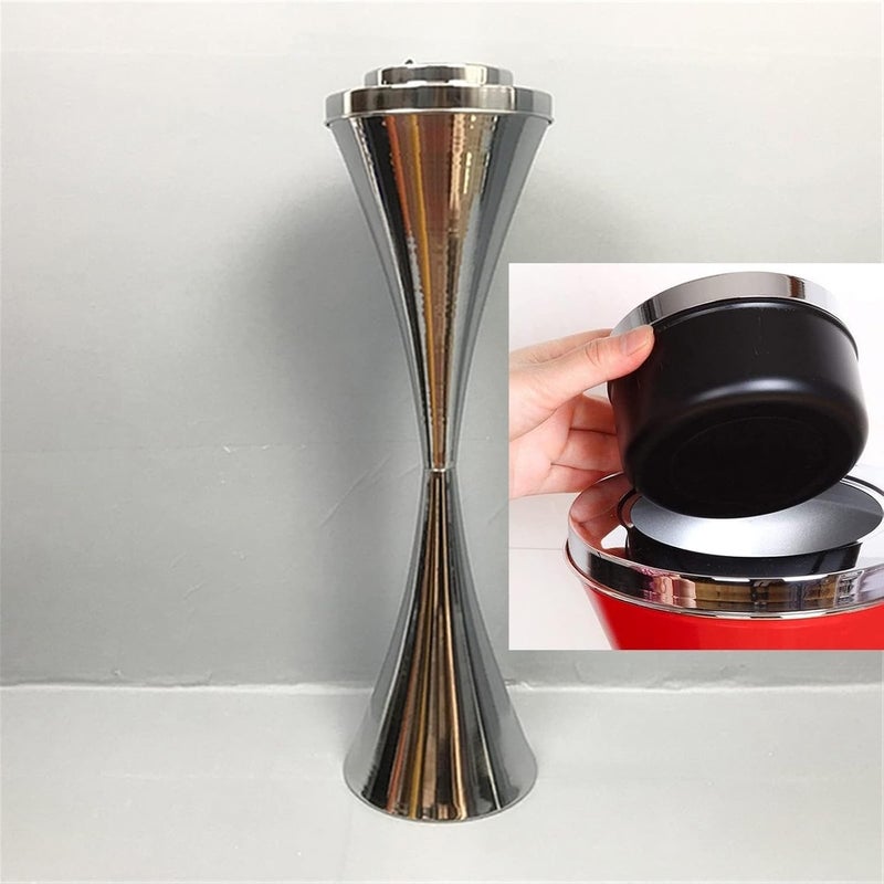 Floor Ashtray Stand for Cigarettes, Stainless Steel Cigarette Butt Container, Height Adjustable Cigarette Disposal Bin, Chrome Indoor Standing Ashtray - Image 1