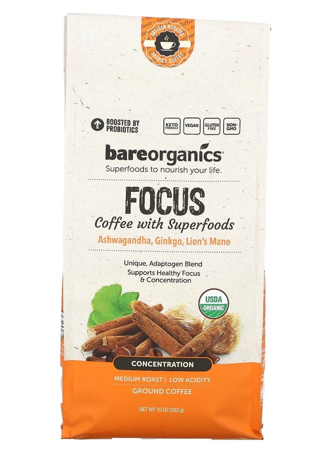 Focus Coffee With Superfoods Ground Medium Roast 10 oz (283 g)