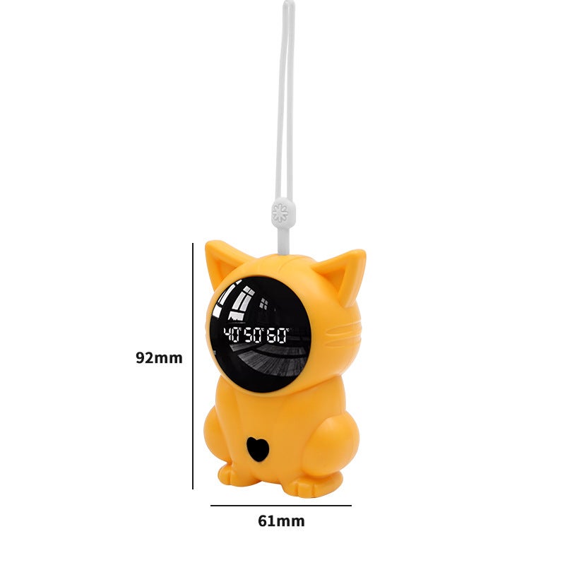 Mini Portable Creative Cartoon USB Rechargeable Digital Display Warm Hand Warmer Compact Size Personal Heated Pouch Yellow
