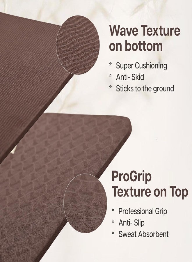 Wiselife tpe Printed 6MM Yoga Mat + Yoga Strap For Men, Women, Kids|Anti-Slip Extra thick, long & Wide Exercise Sports Mat For Workout, Fitness, Yoga, Gym, Home & Pilates (Lotus-Brown) - Image 2