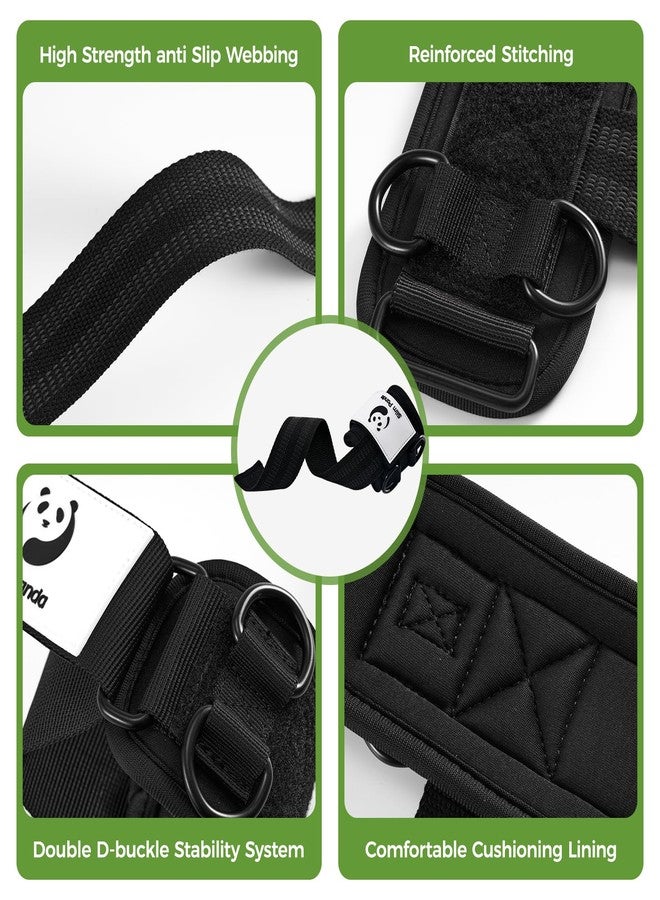 Slim Panda Weight Lifting Straps With Double Cuffed D Ring, Wrist Support for Men Women ,Heavy Duty Thick Comfortable Lifting Straps, Secure Fit, Enhanced Grip, Straps for Weightlifting & Strength Training (Black) - Image 5
