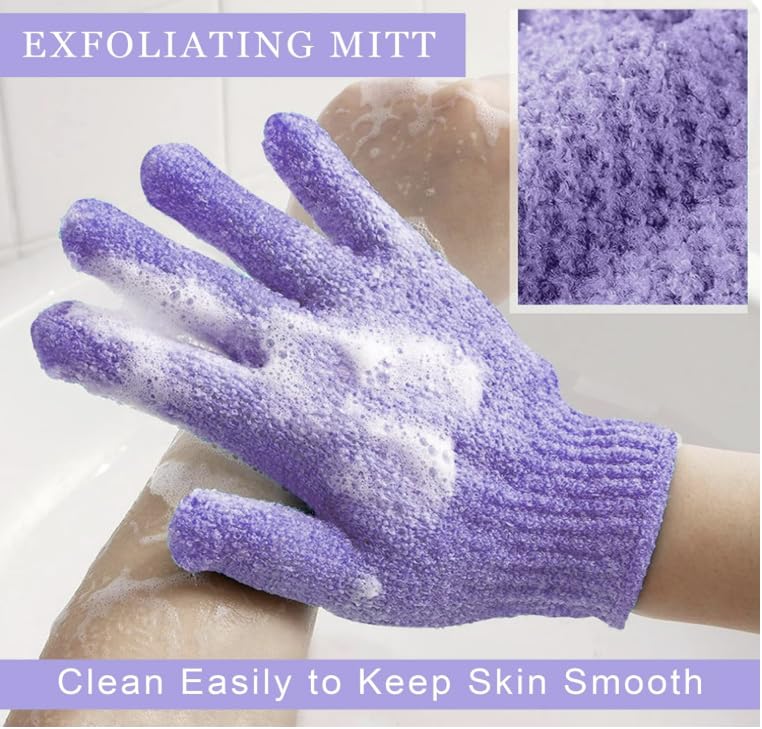 Trendy Pack of 1 Deep Cleansing Exfoliating Gloves | Body Scrub Mitts & Massage Sponge Towel for Smooth Skin  - Image 2