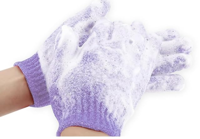 Trendy Pack of 1 Deep Cleansing Exfoliating Gloves | Body Scrub Mitts & Massage Sponge Towel for Smooth Skin  - Image 1