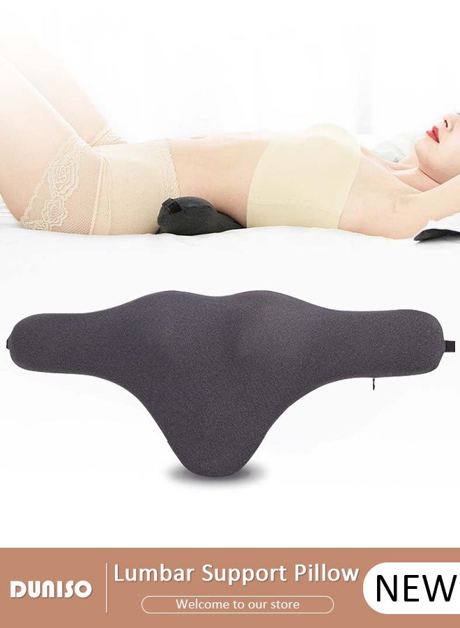 DUNISO وسادة دعم أسفل الظهر، وسادة دعم الظهر المريحة من فوم الذاكرة مع غطاء قابل للإزالة والغسل، وسادة ظهر محمولة وقابلة للتنفس لتخفيف الألم، وسادة نوم أسفل الظهر للسرير، كراسي المكتب، مقاعد السيارات - Image 1