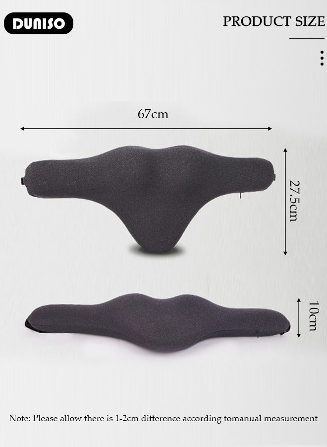 DUNISO وسادة دعم أسفل الظهر، وسادة دعم الظهر المريحة من فوم الذاكرة مع غطاء قابل للإزالة والغسل، وسادة ظهر محمولة وقابلة للتنفس لتخفيف الألم، وسادة نوم أسفل الظهر للسرير، كراسي المكتب، مقاعد السيارات - Image 4