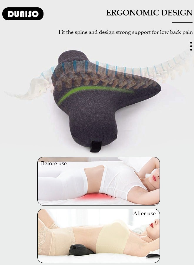 DUNISO وسادة دعم أسفل الظهر، وسادة دعم الظهر المريحة من فوم الذاكرة مع غطاء قابل للإزالة والغسل، وسادة ظهر محمولة وقابلة للتنفس لتخفيف الألم، وسادة نوم أسفل الظهر للسرير، كراسي المكتب، مقاعد السيارات - Image 5