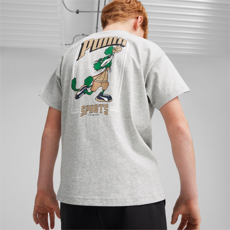 PUMA FOR THE FANBASE Graphic Boys Grey T-shirt - Image 2
