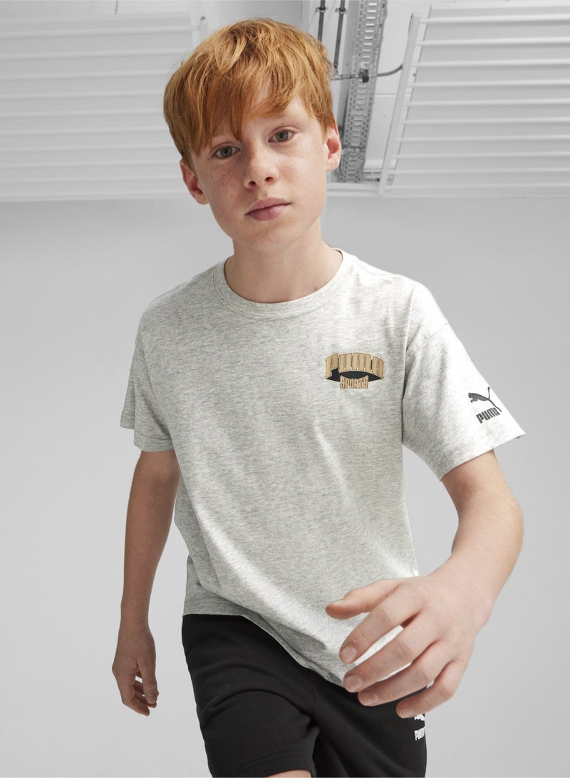 PUMA FOR THE FANBASE Graphic Boys Grey T-shirt - Image 1