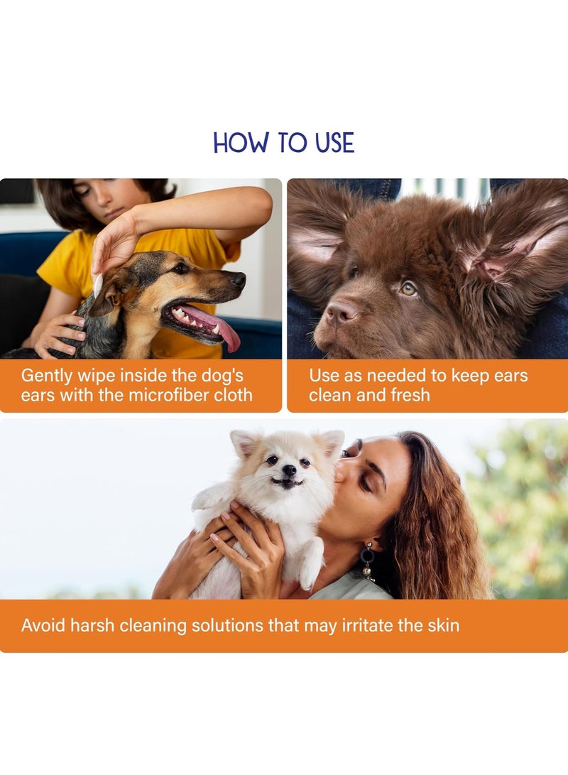 بيتفيت مناديل مبللة للكلاب لتنظيف أذن الكلاب مناديل مبللة لتنظيف أذن الكلاب للعناية بالكلاب بفيتامين هـ الصبار لتخفيف حكة الأذن برائحة منعشة 50 منديل عبوة من 2 - Image 4