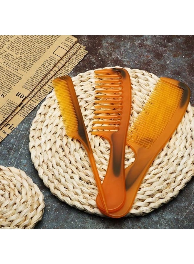 طقم أمشاط للشعر – 4 قطع باللون البني، بلاستيك عالي الجودة للرجال والنساء، أسنان ضيقة وواسعة لتسريح الشعر، تقسيمه وتصفيفه باحتراف - Image 2