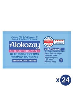 Alokozay Anti Bacterial Wipes 24 Sheets  - Image 1